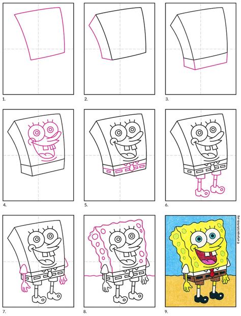 how to draw a spongebob|How to Draw SpongeBob: A Step.